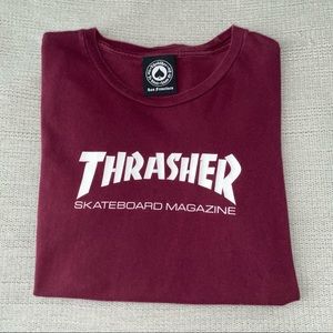Thrasher- Burgundy Slim Fit T-Shirt